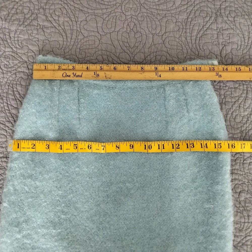 Vintage 1950s Skirt Set XS Handmade Fuzzy Light‎ Blue Pastel Jackie O Chic